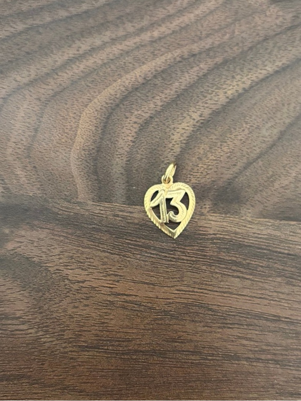 14k Gold Lucky 13 pendant